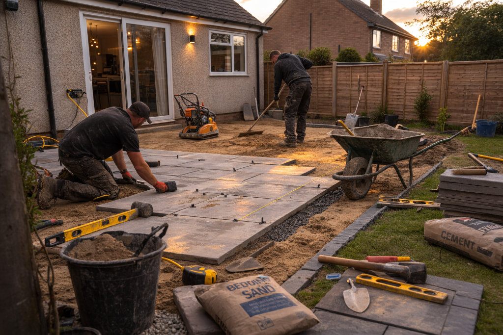 Porcelain patio installed in Heathfield, East Sussex