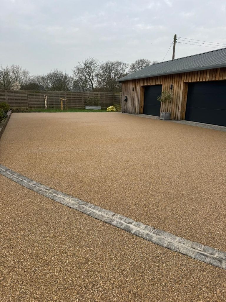 Completed resin bound driveway in Heathfield, East Sussex